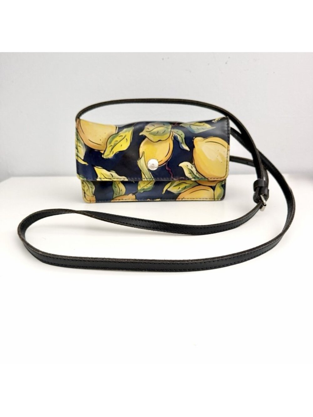 Patricia Nash Leather Positano Limon Lemon Small Crossbody Bag Clutch